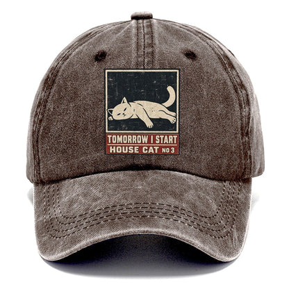 Tomorrow I Start Neko Says No Classic Cap – Brown
