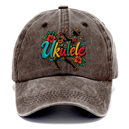 Ukulele Wordmark Music Instruments Classic Cap – Brown
