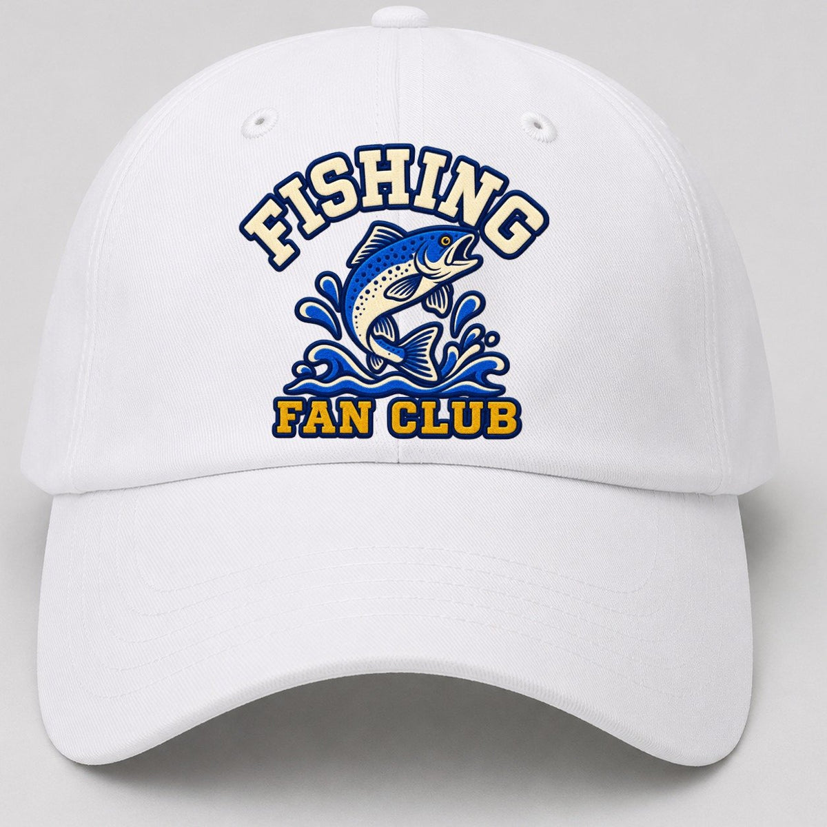 Fishing Fan Club Baseball Cap – White