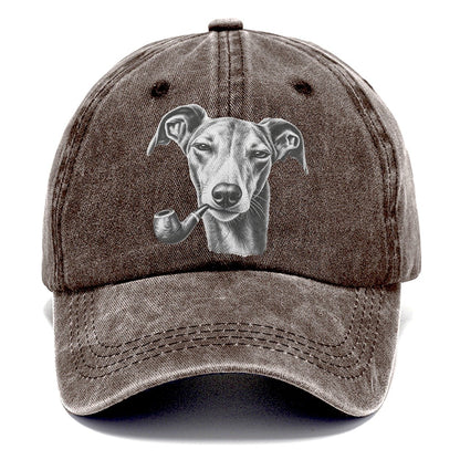 Greyhound A Classic Tobacco Pipe Smoking Dogs Smoking Dogs Portraits Classic Cap – Brown