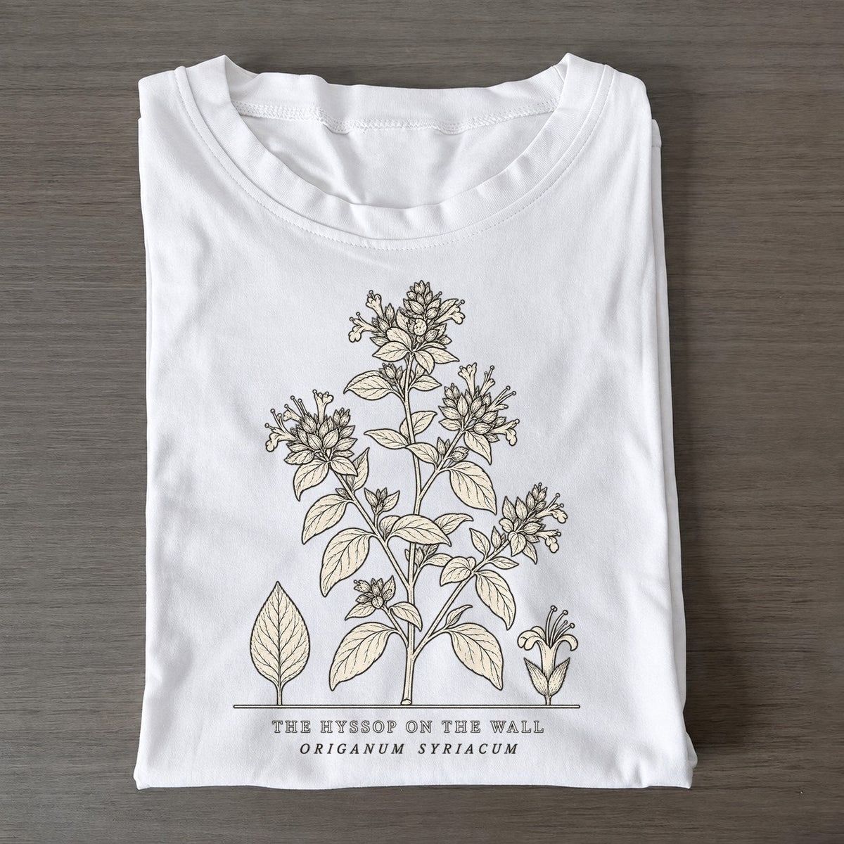 The Hyssop On The Wall Olive Line Classic T-shirt – White
