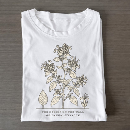 The Hyssop On The Wall Olive Line Classic T-shirt – White