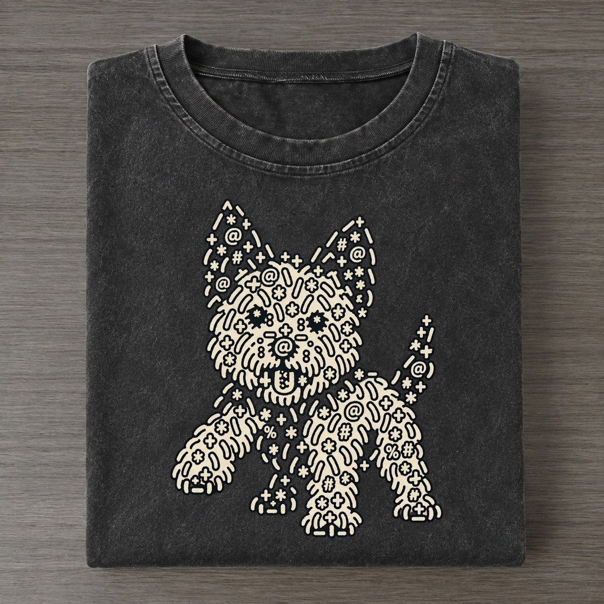Westie Paw Step Vintage T-shirt – Black