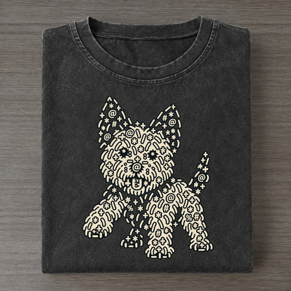 Westie Paw Step Vintage T-shirt – Black