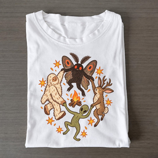 Campfire Singalong Cryptid Hoedown Classic T-shirt – White