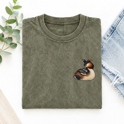 Grebe Collar Turn Left Chest Thread Signatures II Left Chest Vintage T-shirt – Army Green