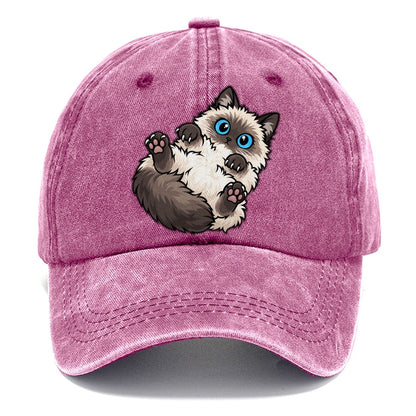 Ragdoll Flopped Peeking Cats Classic Cap – Dusty Rose