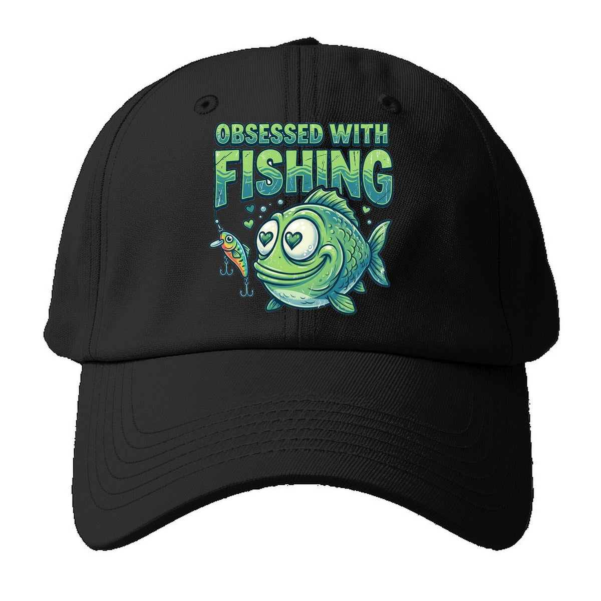 Obsessed With Fishing Baseball Cap – Black