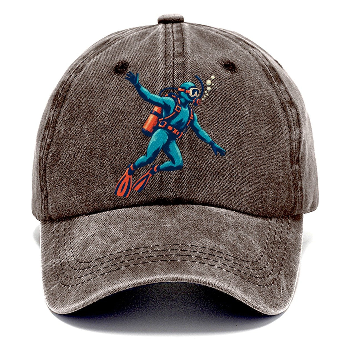 Scuba Diver with Bubbles Classic Cap – Brown