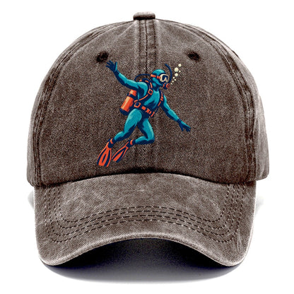 Scuba Diver with Bubbles Classic Cap – Brown