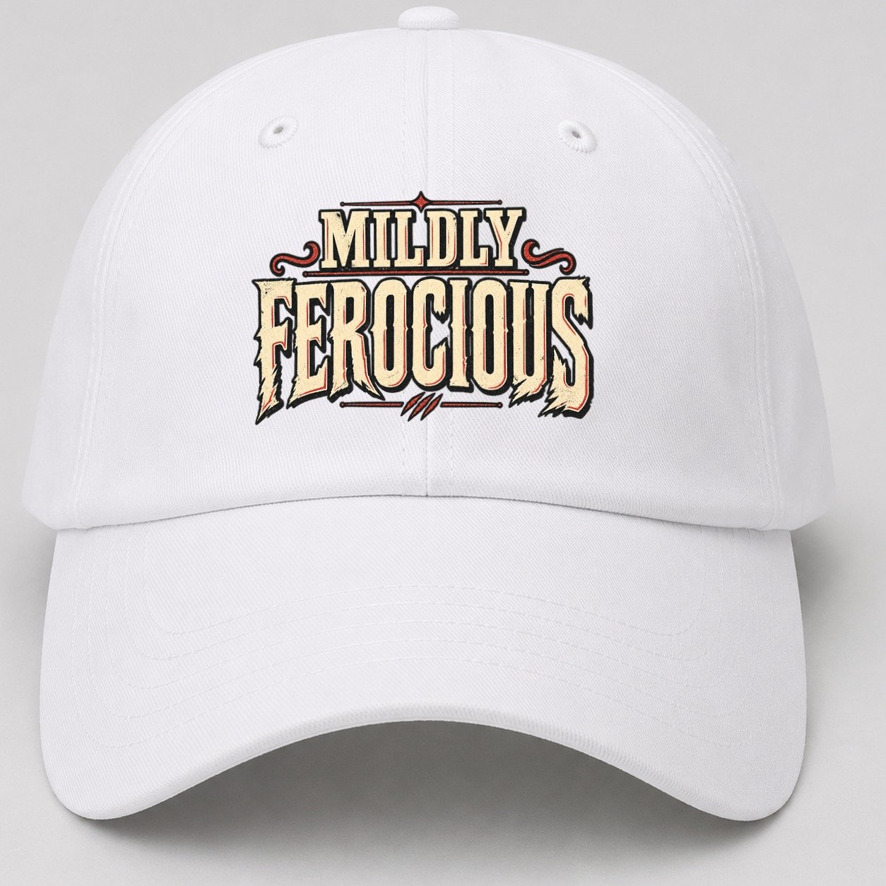 Mildly Ferocious American Wit Baseball Cap – White