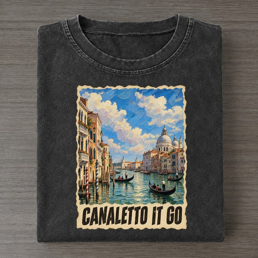 Canaletto It Go Grand Canal Art Pun Vintage T-shirt – Black
