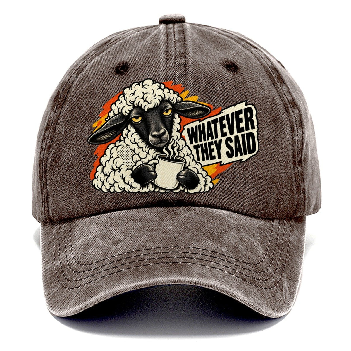 Whatever They Said Sheep Classic Cap – Brown