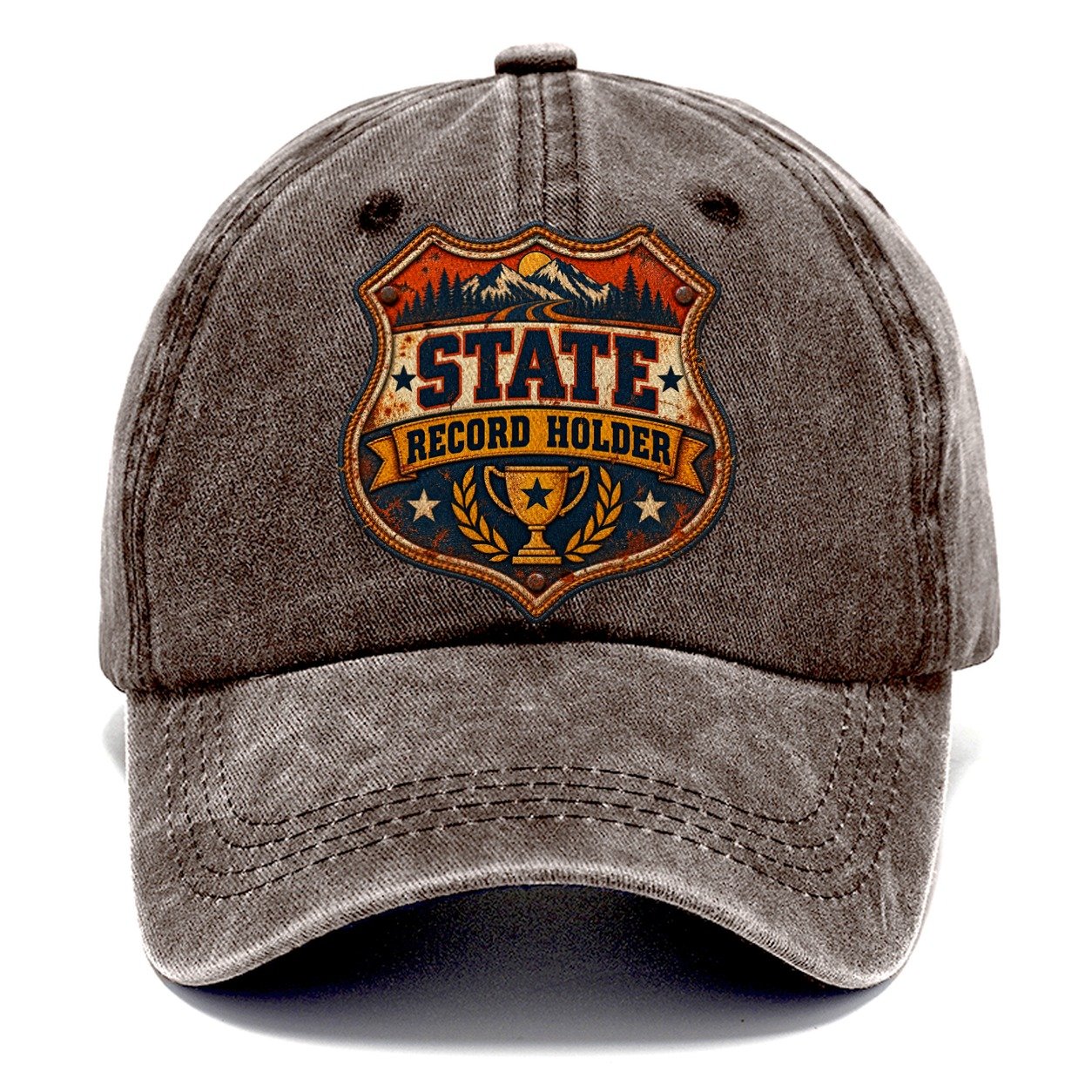 State Record Holder Shield Fishing Club Classic Cap – Brown