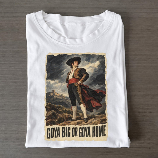 Goya Big Or Goya Home Swaggering Majo Art Pun Classic T-shirt – White