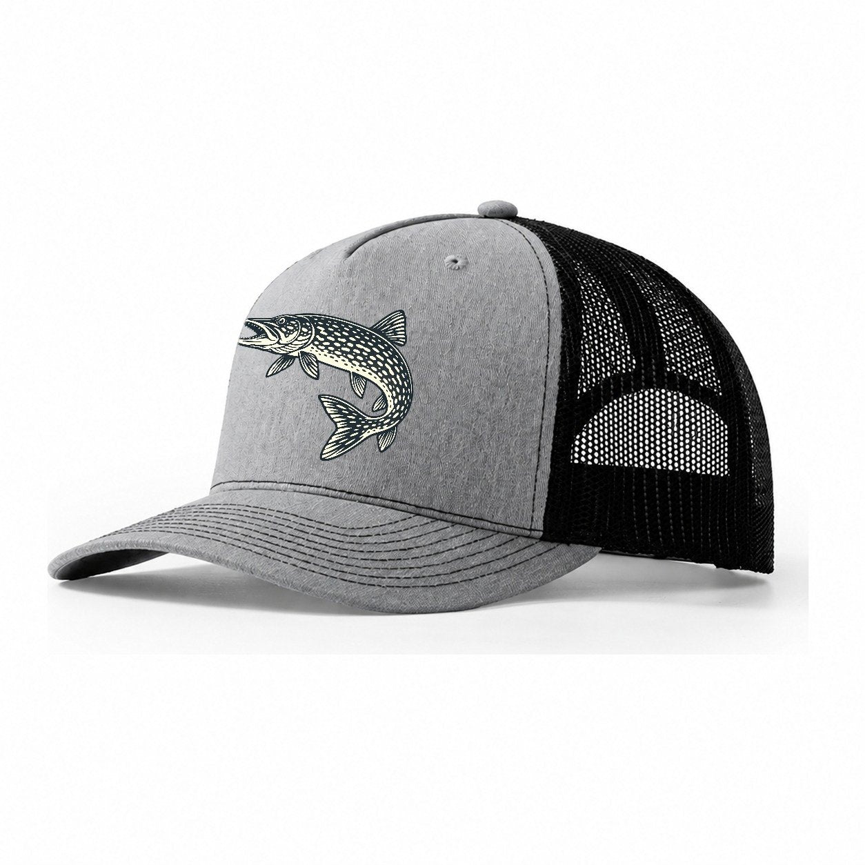 Pike Profile Fishing Elegant Trucker Hat – Sport Grey Black
