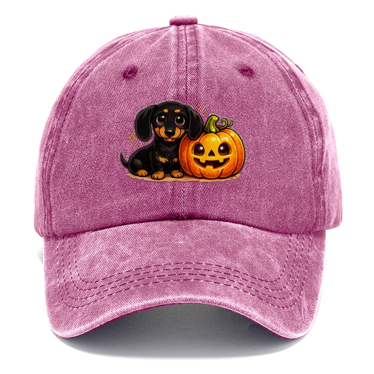 Dachshund Halloween Pumpkin Classic Cap – Dusty Rose