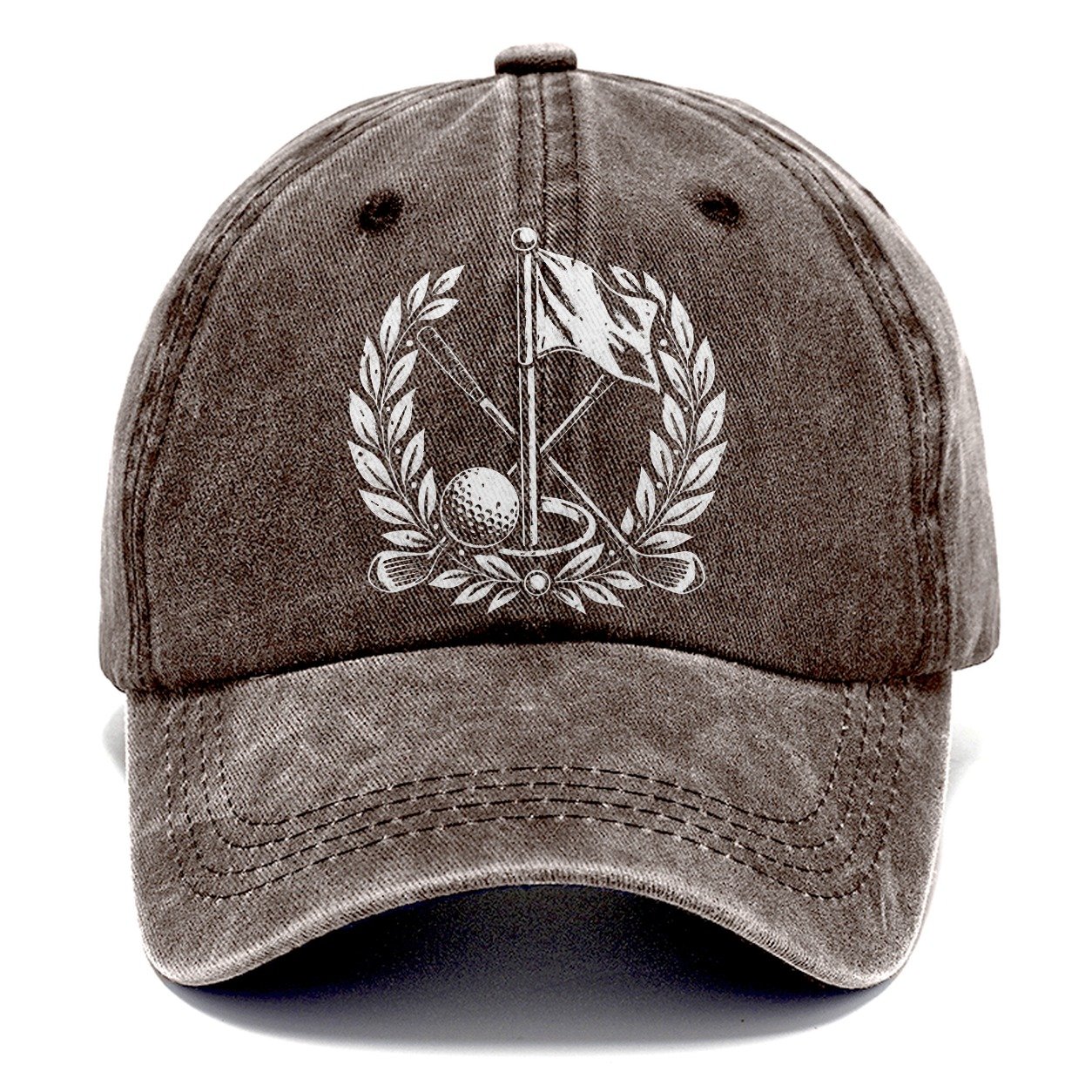 Flag And Ball Crest Golf Life Classic Cap – Brown