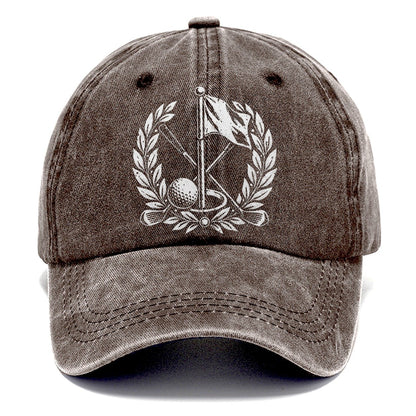 Flag And Ball Crest Golf Life Classic Cap – Brown