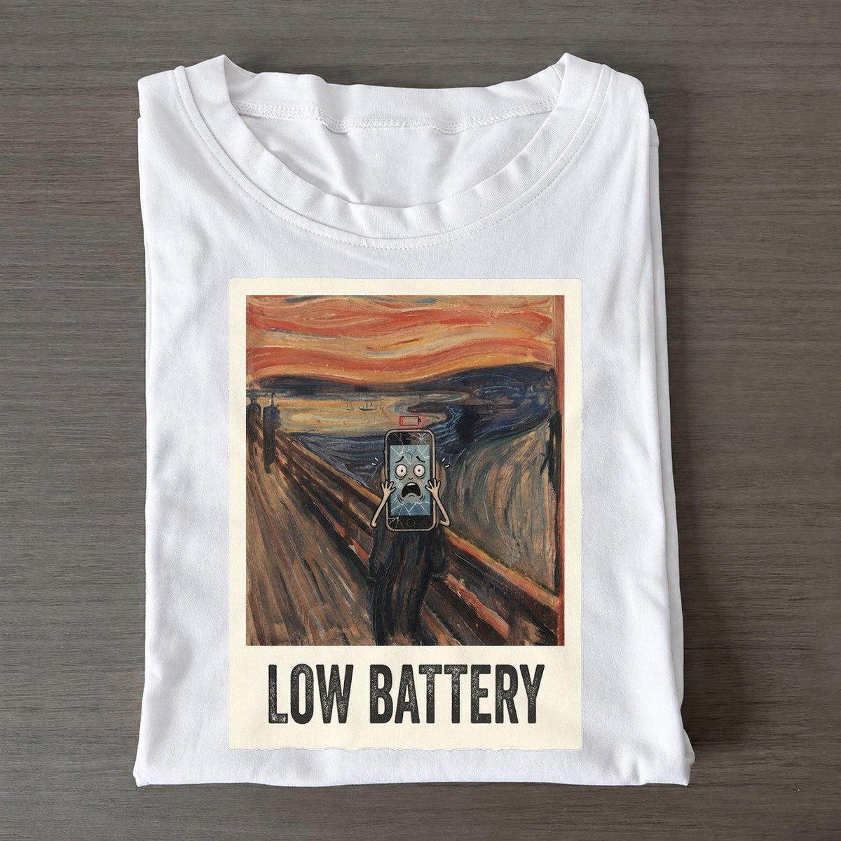 Phone Scream Low Battery Scream Classic T-shirt – White