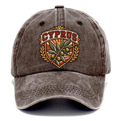 Cyprus Retro Badge Country Logos Classic Cap – Brown