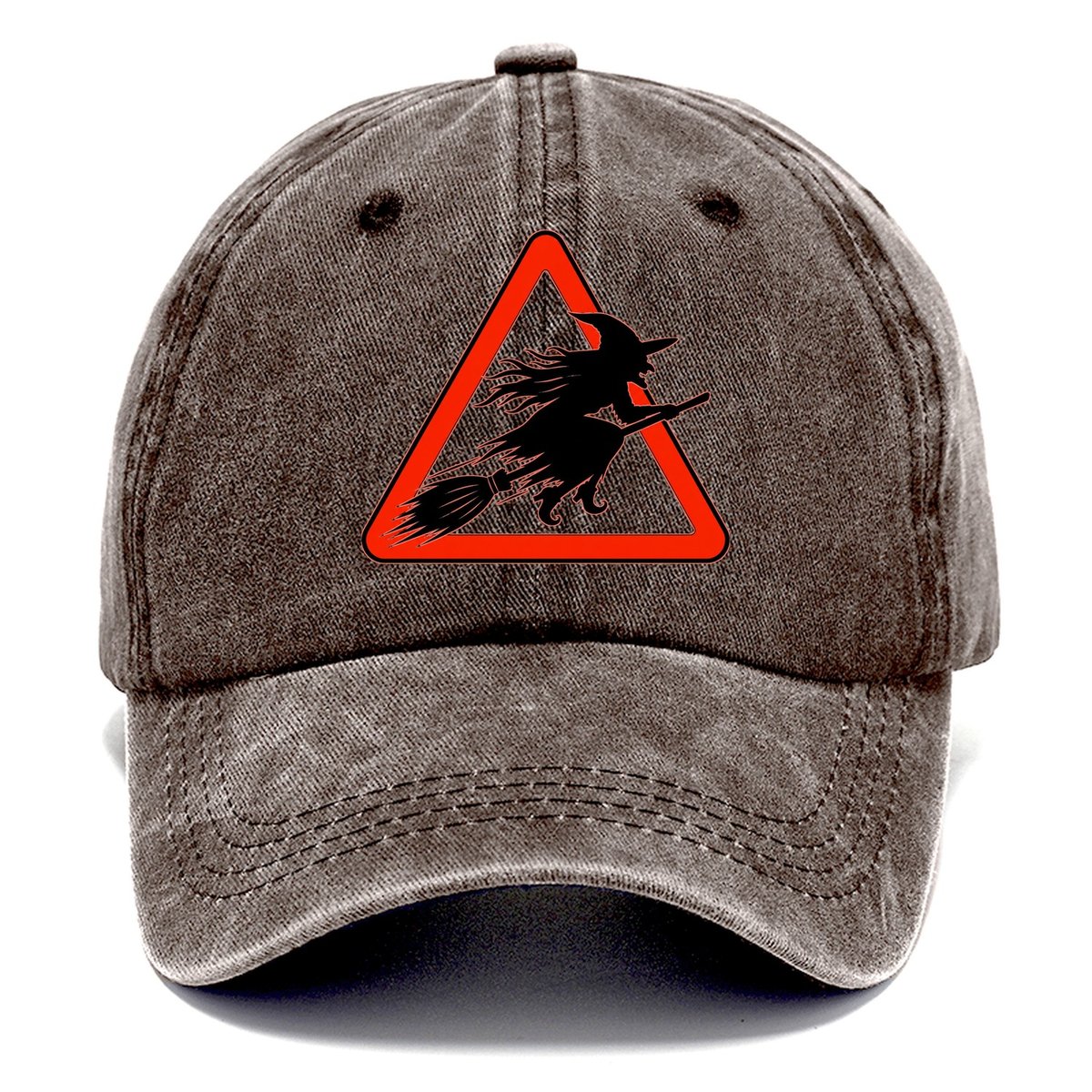 Witch Crossing Warning Sign Classic Cap – Brown
