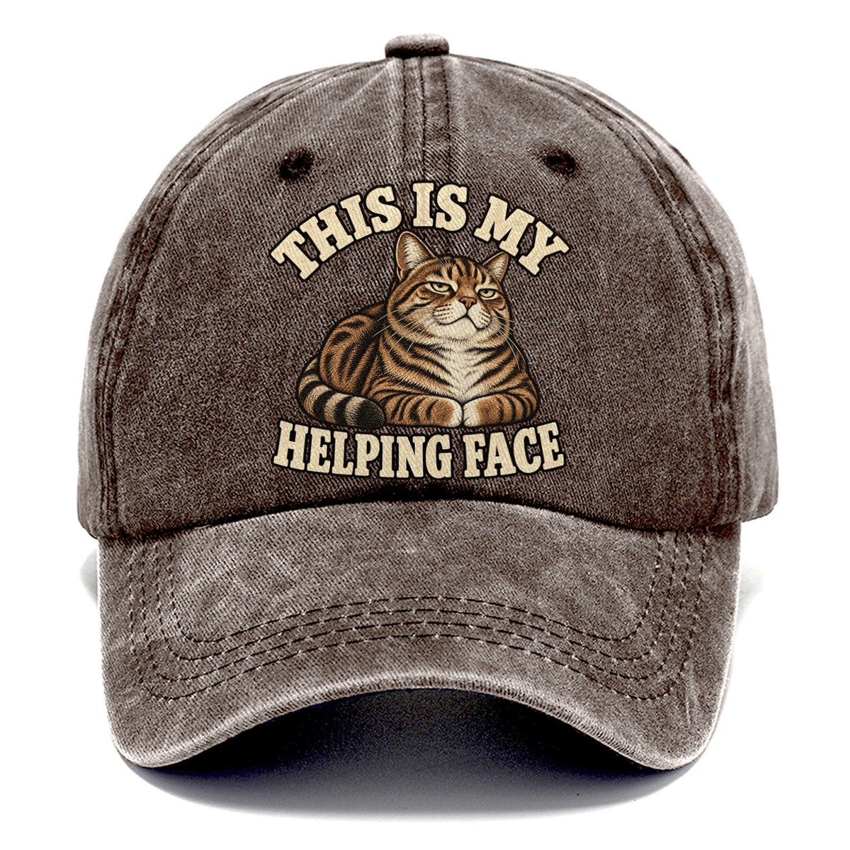 Tabby Helping Face Character Club Classic Cap – Brown