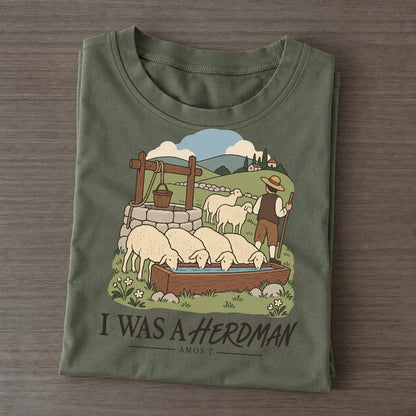 I Was A Herdman The Counting Gate Classic T-shirt – Army Green