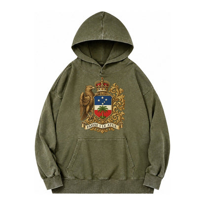 South Africa Springbok Emblem Springbok With Protea Green Go Vintage Washed Hoodie – Army Green