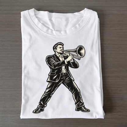 Trombonist Close Position Accent Global Music Ink Figures Classic T-shirt – White