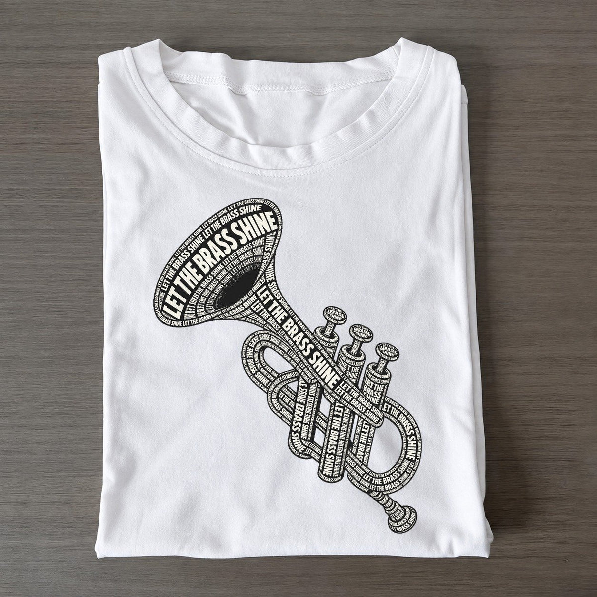 Jazz Bell Notes Phrase Silhouette Classic T-shirt – White
