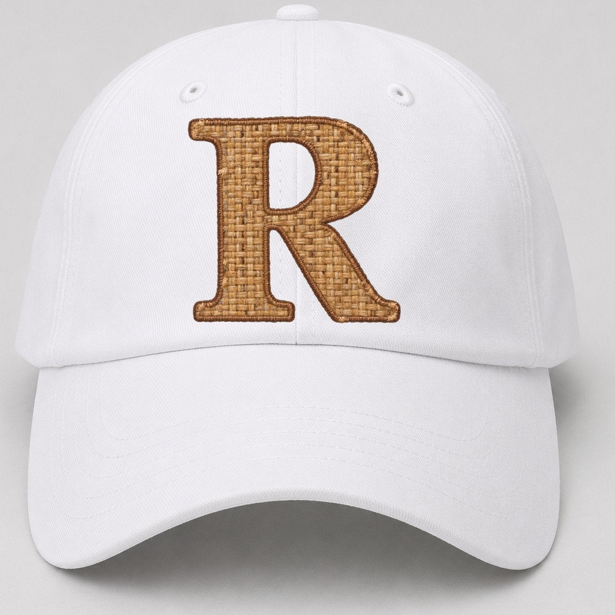 Woven Tweed R Monogram Baseball Cap – White