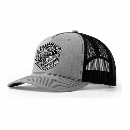 New Zealand Minimal Emblem Country Logos Trucker Hat – Sport Grey Black