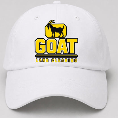 Goat Land Clearing Heavy Duty Baseball Cap – White