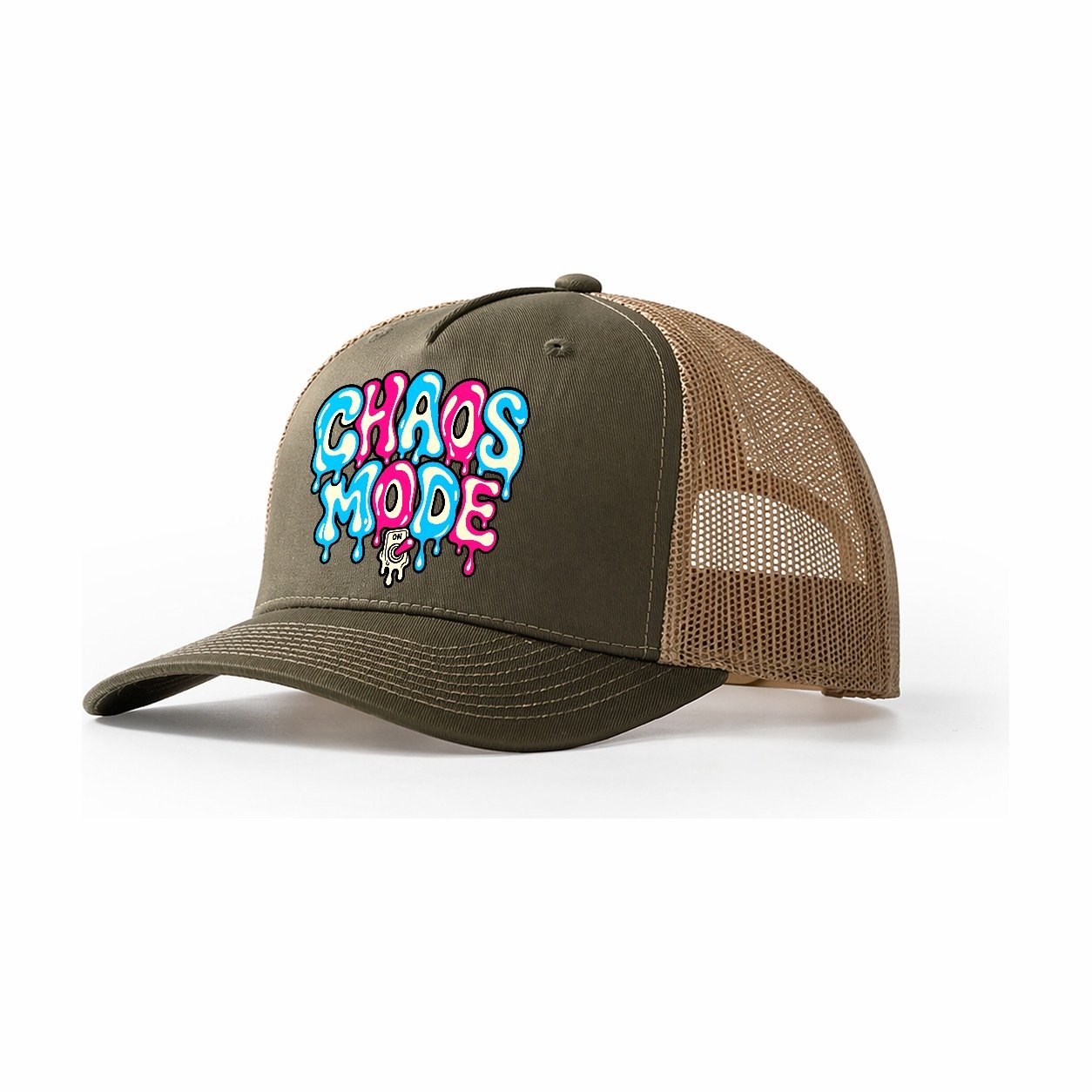 Chaos Mode Crazy Styles Trucker Hat – Olive Khaki