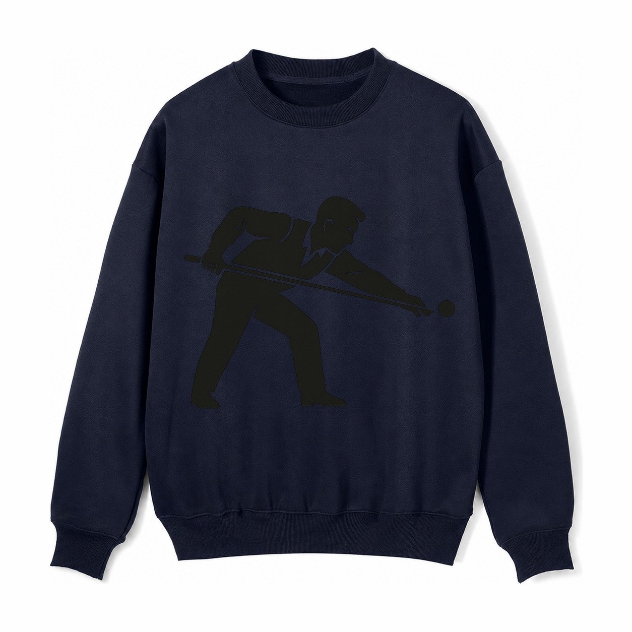 Pool Player Lining Up Shot Fleece Sweatshirt – Navy Blue