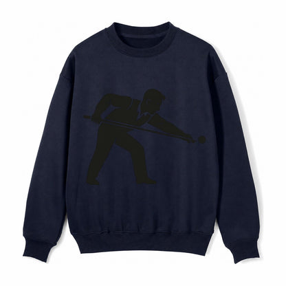 Pool Player Lining Up Shot Fleece Sweatshirt – Navy Blue