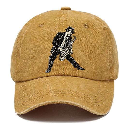 Saxophonist Forward Lean Global Music Ink Figures Classic Cap – Golden Harvest