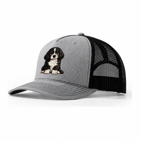Newfoundland Sitting Sweetheart Trucker Hat – Sport Grey Black