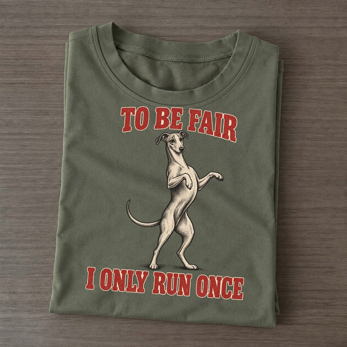 Whippet Dog Declarations Classic T-shirt – Army Green