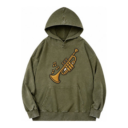 Trumpet Vintage Washed Hoodie – Army Green