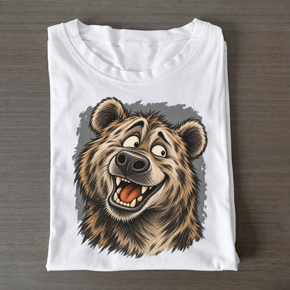 Bear Expressive Portrait Wild Grin Gallery Classic T-shirt – White