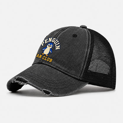 Penguin Fan Club Washed Trucker Hat – Black