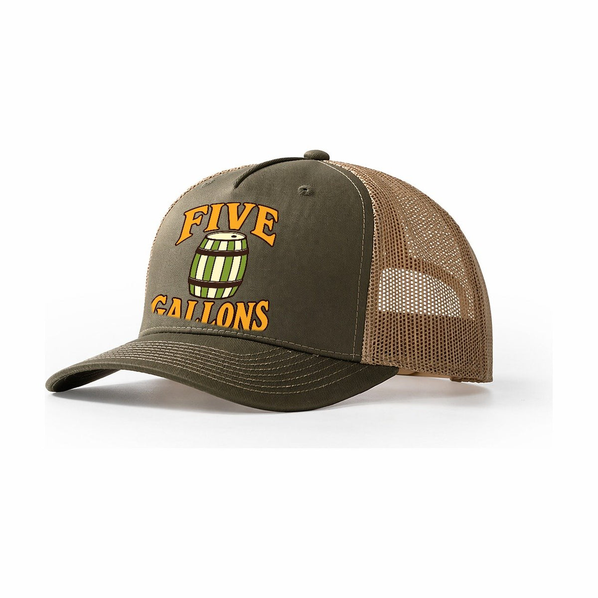 Five Gallons Homebrewing Trucker Hat – Olive Khaki