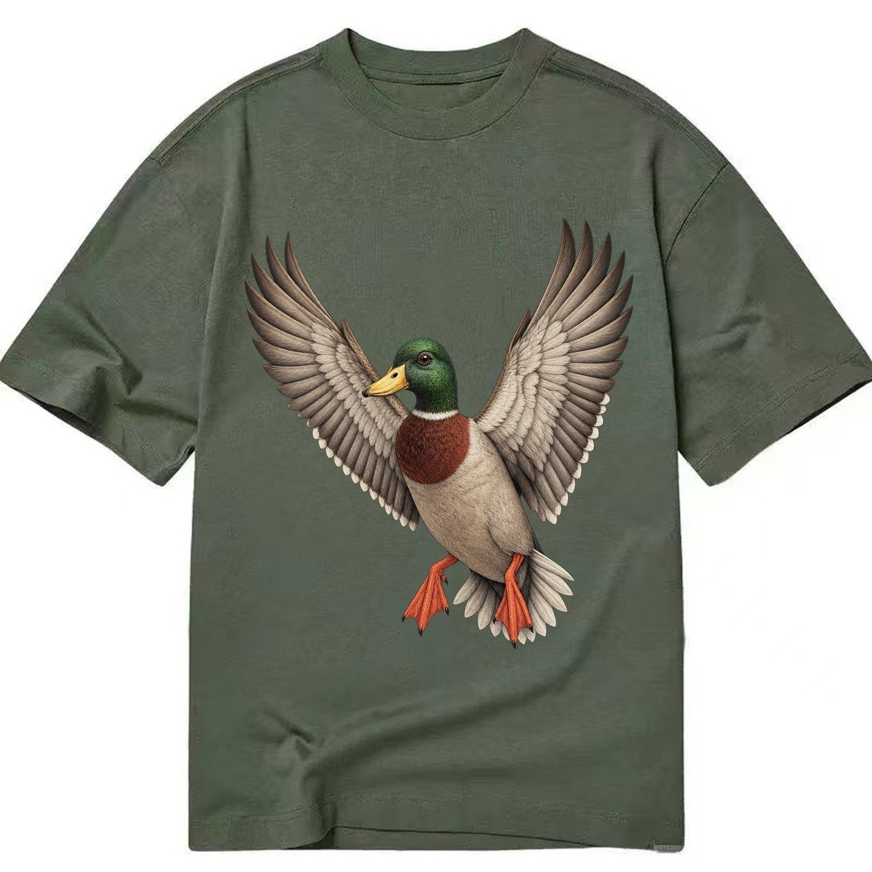 Mallard In Flight Classic T-shirt – Army Green