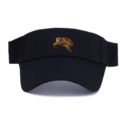 Sea Turtle Portrait Design Visor – Black