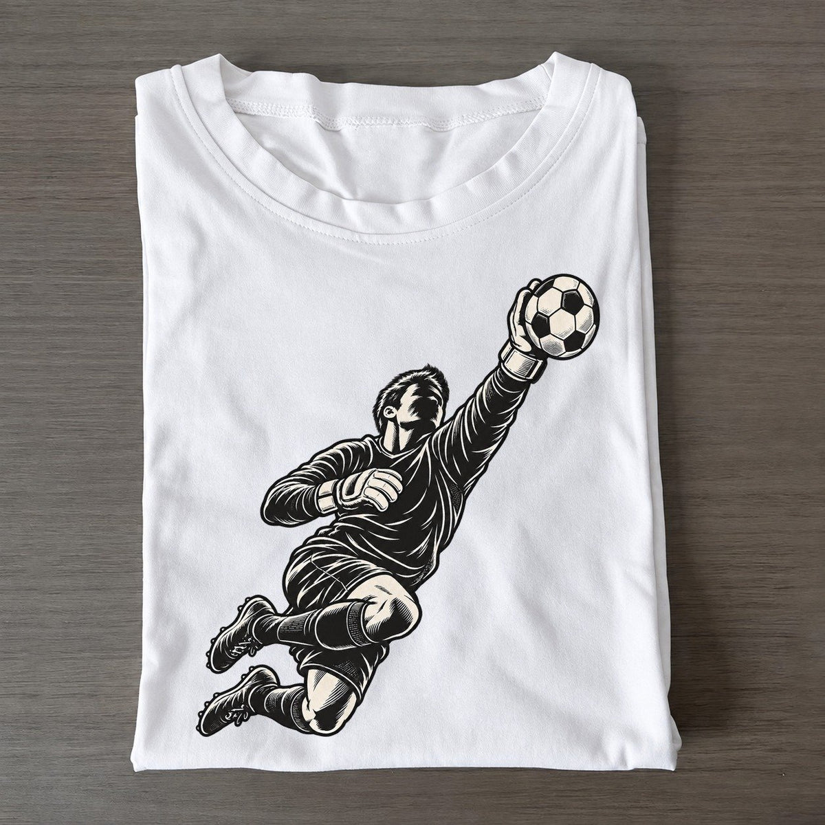 Football Keeper Diving Save Global Sports Ink Figures Classic T-shirt – White