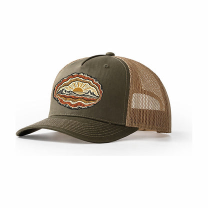 Agate Dusk Slice Sundown Familiars Trucker Hat – Olive Khaki