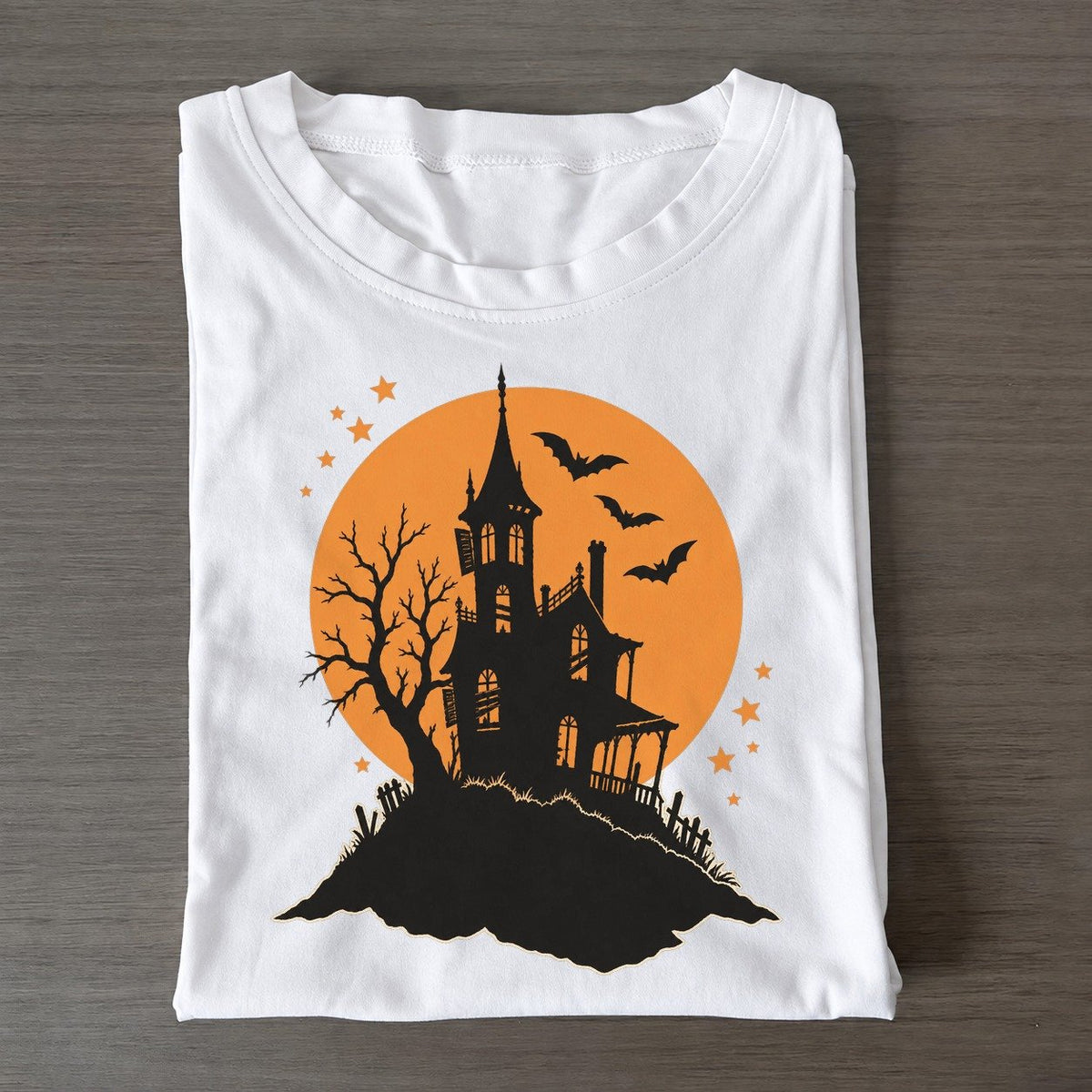 Hilltop Haunted House Full Moon Classic T-shirt – White