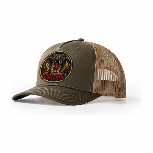 Cobra Control Badge Trucker Hat – Olive Khaki